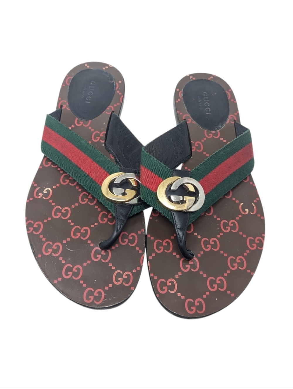 Gucci Kika Interlocking GG Thong Flip Flop Sandal Size EU 39